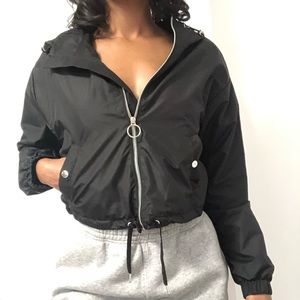 CROPPED WINDBREAKER JACKET